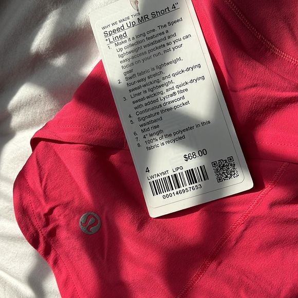 Lululemon 4.5inch mid rise speed up shorts in lipgloss - Picture 4 of 4